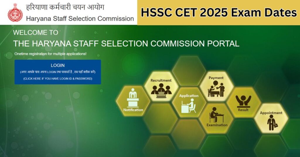 HSSC CET 2025 Exam Dates Out